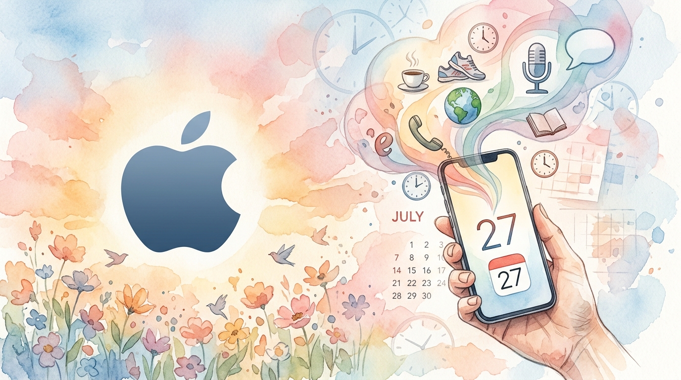 告別繁瑣設定!iOS 27 蘋果日曆支援自然語言輸入 1 iOS 27 現已支援使用自然語言建立 Apple 日曆事件。(圖/AI生成)