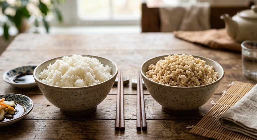 減重吃糙米比較好?專家揭3招讓米飯吃得更健康 1 米飯該怎麼選?糙米真的比白米健康嗎?尤其是以減重為目標時,專家對此進行解析。(圖/AI生成)