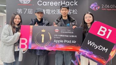 張嘉惠教授指導實驗室團隊研究生廖梓逸、簡資烜、陳冠蓉參加台積電校園黑客松 2026 TSMC IT Career Hack 榮獲洞察半導體產業鏈的智慧助理組第一名。（圖／中央資工系提供）
