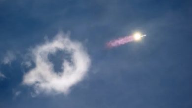 SpaceX星艦第14次試飛於2026年9月28日從美國德州星際基地升空。（圖／SPACE.COM、AFP，RONALDO SCHEMIDT攝）