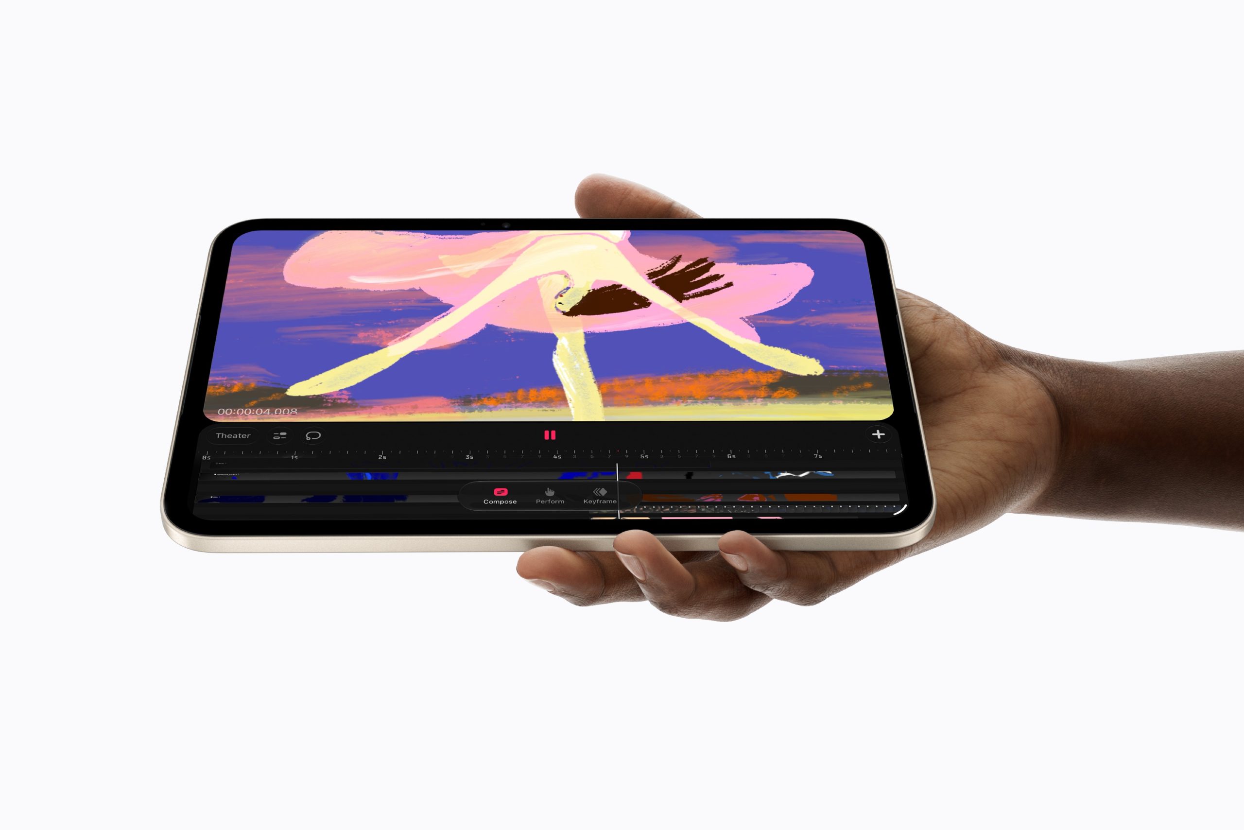 蘋果發布全新iPad mini:首度搭載 OLED 螢幕、效能大幅升級 5 奈米紋理顯示器玻璃能分散環境光線,有效減少眩光,卻不犧牲對比度和色彩精準度。(圖/蘋果官方提供)