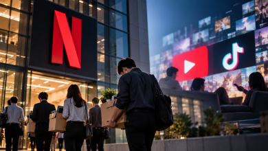 Netflix也撐不住?YouTube、TikTok搶觀眾 宣布裁員6% 4 串流影音平台Netflix裁員約6%,規模創2022年以來最大。(圖/AI生成)