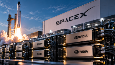 SpaceX傳籌資400億美元買輝達AI晶片 擬以銀行貸款與投資級債務籌措 3 太空發射與 NVIDIA AI 超算未 diorama