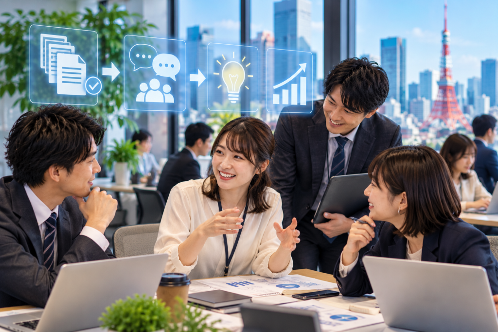 AI真的讓上班變輕鬆?日本66.3%工作者有感 第一名竟拿去「跟人說話」 1 日本調查顯示,66.3%工作者因AI省下工作時間,並優先投入溝通對話。(圖/AI生成)