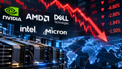 輝達、AMD、戴爾受賣壓下跌 20大AI股一週蒸發逾1兆美元 6 科技股暴跌與數據中心風暴