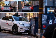 遠端操控下的 Robotaxi 碰撞現場
