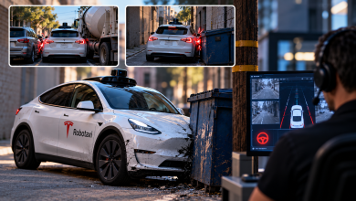 特斯拉Robotaxi再添2起遠端操作事故 目前5筆接管案例全數發生碰撞 3 遠端操控下的 Robotaxi 碰撞現場