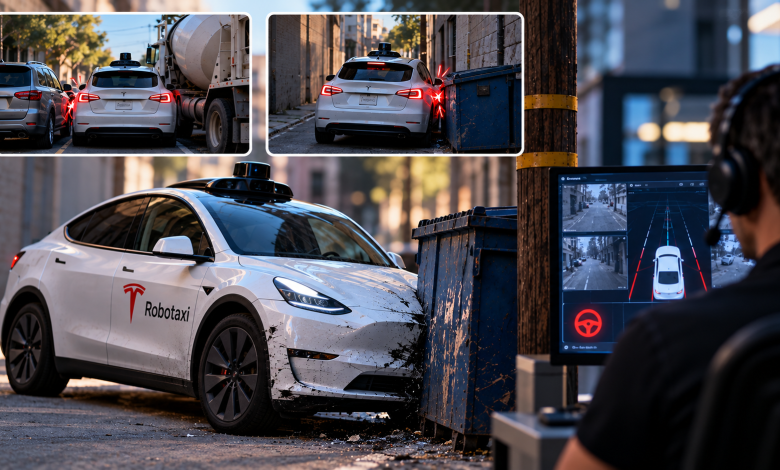 遠端操控下的 Robotaxi 碰撞現場